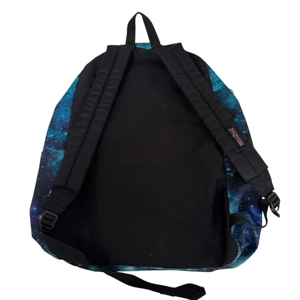 JanSport Super Break Laptop Backpack Cyberspace Galaxy Space Blue Nebula